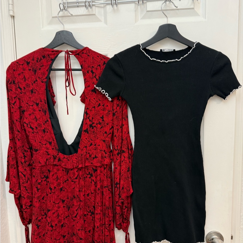 Zara Elegant Red and Black Women's Dresses